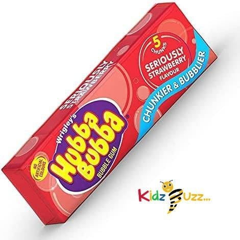 Wrigley's Hubba Bubba Bubble Gum Seriously Strawberry Flavour 20x5 Chunks 35g